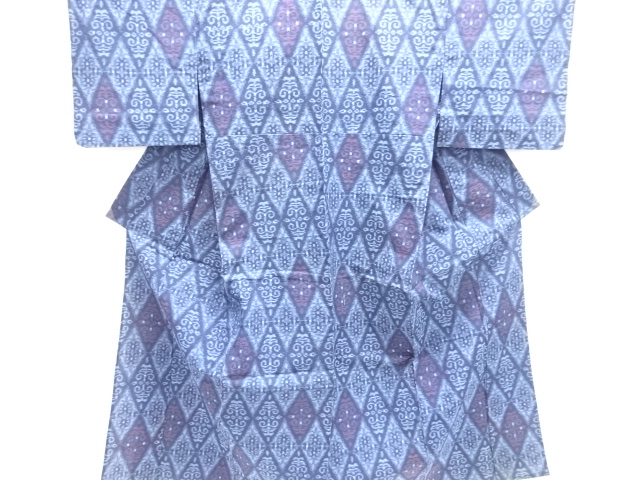 JAPANESE KIMONO / ANTIQUE HITOE KIMONO / COTOTN / KURUME KASURI / ARABESQUE